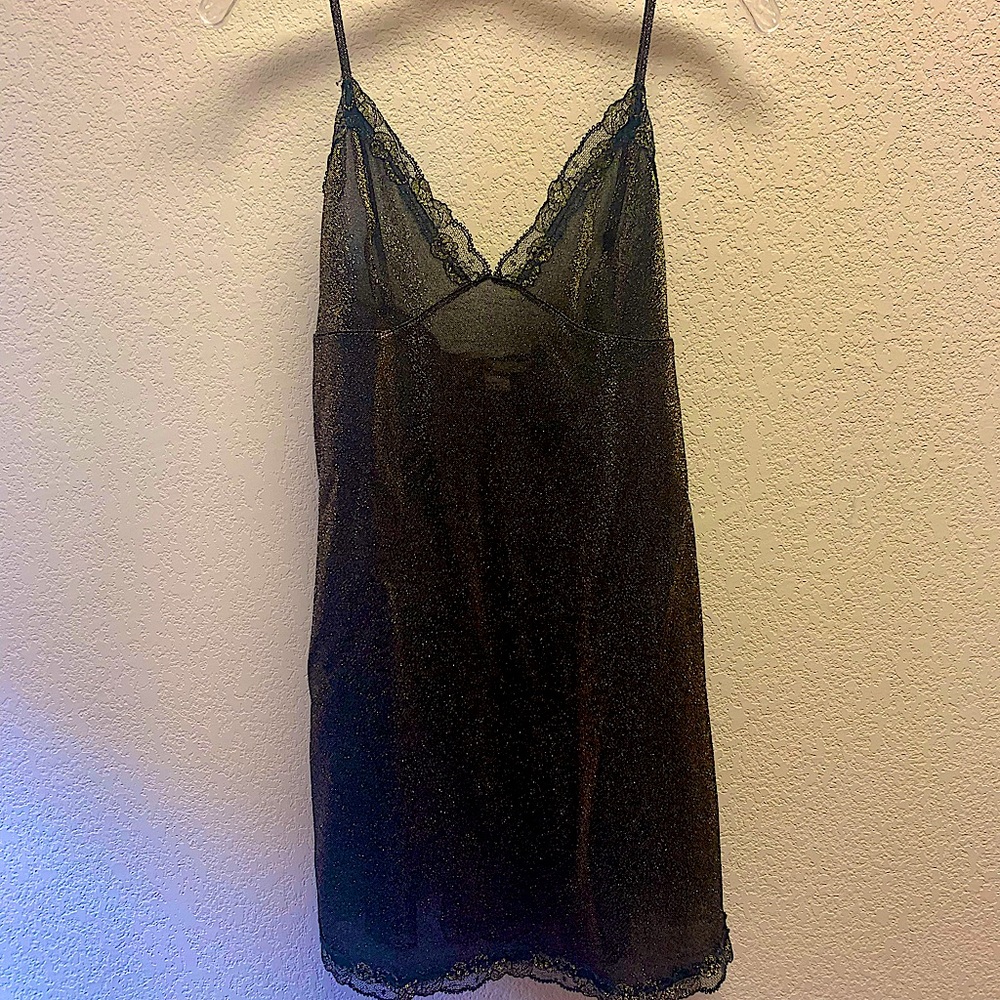 VICTORIAS SECRET Lingerie Sexy Blk/Gold sparkle M
